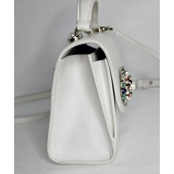 Kate Spade Lovitt Firework Buckle Small Top-handle Bag In Optic White - Picture 7 of 12